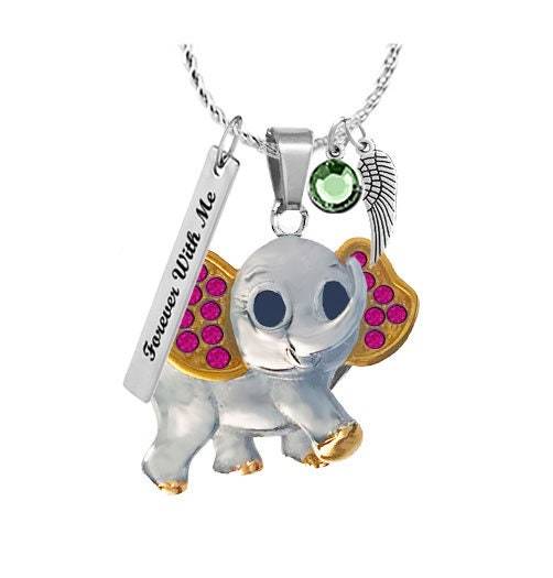 Raspberry Baby Elephant Ash Pendant Urn - Love Charms™ Option - $29.95