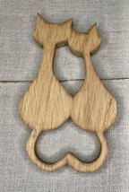 Wood Cats In Love Cuddling Backside Wall Hanging Rustic Farmcore Cottage... - $13.86