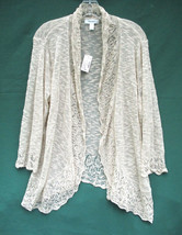 Dressbarn Womens 2X Mesh Crochet Nubby Lace Topper Sweater 18 to 20 Dres... - $28.49
