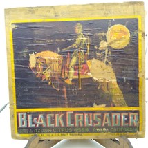 Vintage Label on Crate End, Sunkist Black Crusader Azusa Citrus 1920s, Knight - $221.56