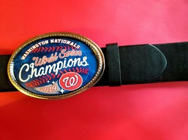Washington Nationals 2019 World Series Champions Buckle &amp; Black Bonded Belt - £19.67 GBP
