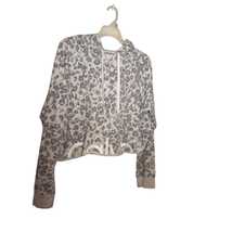 Calvin Klein Cropped Sweatshirt Lightweight Activewear Lounge Animal Pri... - $281.37 MXN