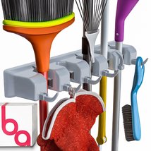 Berry Ave Broom Holder Wall Mount and Garden Tool Organizer, Closet Storage, Kit - £52.19 GBP