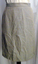 Giorgio Armani 12 Skirt Linen Flax blend Vintage Lined Zipper Button - £19.32 GBP