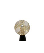 Richard Marquis Studio Art Glass Marble ~ Black White Yellow Swirls - $474.60 CAD