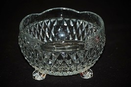 Old Vintage Diamond Point Clear Indiana Glass Bon Bon Candy Dish 5&quot; 3 Toed MCM - £11.72 GBP