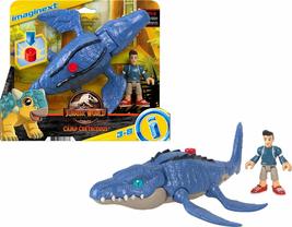 Fisher-Price Jurassic World Toys Camp Cretaceous Mosasaurus Dinosaur &amp; Kenji fig - £18.77 GBP