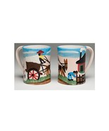 Clementine Hunter Folk Art Cotton Mural Mug NWT - $277.80 MXN