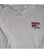 Broncos Sweatshirt Mens L Gray  NFL Football Crewneck Thermal - $637.21 MXN