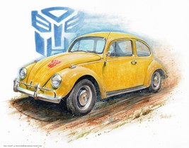 Signed Transformers&#39; Bumblebee Volkswagen Beetle Poster Print Art 11x14 ... - €20,50 EUR