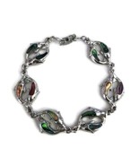Multicolored Dolphin Charm Silver Tone Link Bracelet - £19.28 GBP