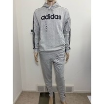 Adidas Essential 3-Stripe Logo Hoodie &amp; Joggers Sweatpants Outfit S M L XL 2XL - £47.25 GBP