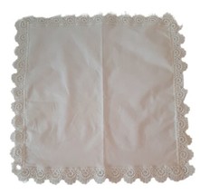 White 12.5&quot; Square Lace Hankie Handkerchief Handmade Wedding Pristine - £9.72 GBP