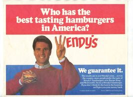 Wendy's Who Has The Best Tasting Hamburgers in America Placemat 1989 - $13.86