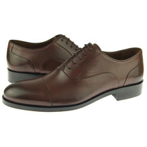 Alex D &quot;Madison&quot; Cap Toe Oxford, Men&#39;s Formal Dress Leather Shoes, Brown - £111.50 GBP