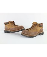 Vtg 90s Distressed Vibram Suede Leather Steel Toe Hiking Boots Brown Wom... - $122.83 CAD