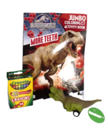 Jurassic Coloring Activity Book 24 Crayola Crayons &amp; Dinosaur Toy New - £10.27 GBP