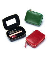 Genuine Leather Lipstick Cases With Mirror For Purses Makeup Bags Organizer - £14.37 GBP