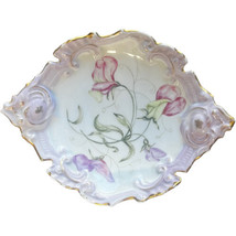 Antique Elite Limoges France Handled Bowl Hand Painted Delicate Floral 7... - £18.39 GBP