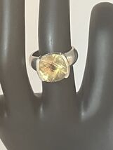 Sterling Silver Lemon Yellow Quartz Large Stone Ring - $51.23