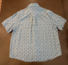 Nat Nast 100% Silk Camp Shirt Size XL Blue White MCM Atomic Dot Button U... - $33.37