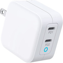 USB-C Wall Charger, 2-Port 20W PD3.0 Compatible With iPhone, LED indicator - £18.55 GBP