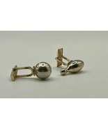 Vintage Bowling Cuff Links; Ball &amp; Bowling Pin Cuff Links. Goldtone. Pat... - $9.99