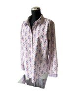 LL Bean Purple Blue White Floral Button-Front Shirt Long Sleeve-Women&#39;s ... - $541.67 MXN