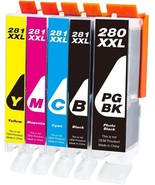 5Pack Ink Cartridges Black/Color XXL Compatible With Canon PGI-280XXL CL... - £29.04 GBP