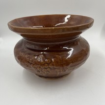 VTG Nelson McCoy Pottery Stoneware Grapes Brown Cuspidor Spittoon Vase 5”t - $47.41