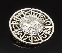 925 Sterling Silver - Vintage Aries Zodiac Calendar Cutout Brooch Pin - BP9621 - £85.92 GBP