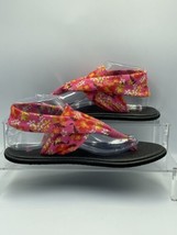 Sanuk Yoga Sling Sandals Flip Flops Pink Tropical Strap Women&#39;s Girl&#39;s 6-7 - $10.39