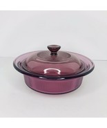 Vintage Pyrex Vision Cranberry - 24 Oz - 8” Ribbed Casserole Dish W/ Lid... - $555.81 MXN