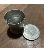 Vintage Girl Scouts Collapsible Aluminum Camping Cup W/ Lid Pocket Sized... - $13.03 CAD