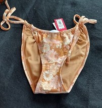 Xhilaration Size Large 8/10 Cheeky Beige Nude Floral Bikini Bottoms NWT  - $5.93