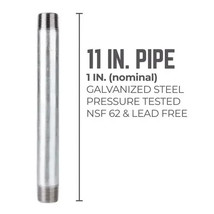 STZ Industries 3031X11 Nipple 1&quot; MIP each T X 1&quot; D MIP Galvanized Steel 11&quot; - $127.43 MXN