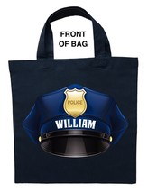 Police Officer Trick or Treat Bag, Personalized Policeman Halloween Bag - $16.82+