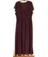 Lulus Wine Burgundy Maxi Empire Formal Bridesmaids Dress XL 44“ chest - £63.70 GBP