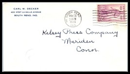 1936 US Cover - South Bend, Indiana to Meriden, Connecticut U11 - £2.32 GBP