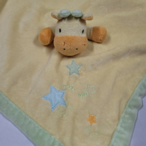 Carter&#39;s just one year hug me giraffe lovey security Blanket rattle yellow star - £23.38 GBP