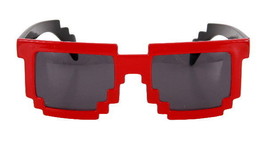 Red 8 Bit Pixel Costume Glasses Computer Video Game GEEK NERD COSPLAY, NEW - $5.94