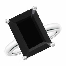 ANGARA Prong-Set Rectangular Black Onyx Cocktail Ring in Silver Size 7 - £205.70 GBP