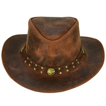 Arizona Leather Hats for Men &amp; Women Cowboy Western Style Shape able Brim Hat - £53.71 GBP
