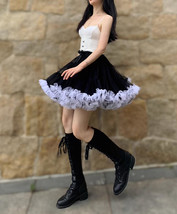 A-line BLACK Puffy Tulle Skirt Custom Plus Size Ballerina Layered Tulle Skirt image 4