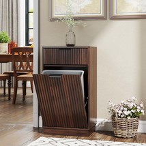 Woodgrain Tilt-Out Trash Can Cabinet: Recycling, Kitchen Organizer - $2,441.64 MXN