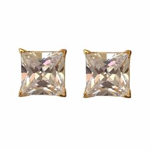 Charm 22Kt Yellow Gold Cubic Zirconia Party Wear Women&#39;s Solitaire Stud Earring - £214.87 GBP