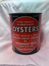 Black Swan Brand 1 Gal Chesapeake Bay Oysters Tin Leatherbury Bros Shady... - $257.35