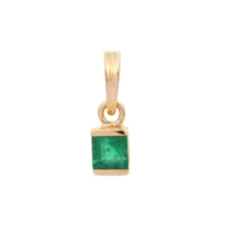 14K Yellow Gold Emerald Pendant - £175.62 GBP