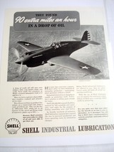 1941 Ad Shell Industrial Lubrication Curtiss P-40 Pursuit Pictured - £7.83 GBP