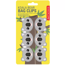 NEW Kikkerland Koala Chip Bag Clips Set of 6 gray plastic 1.75 x 1.5 inches - £4.67 GBP